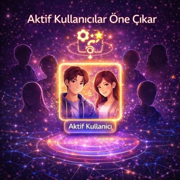 Litmatch algoritmasının aktif kullanıcıları öne çıkarmasını gösteren dijital illüstrasyon