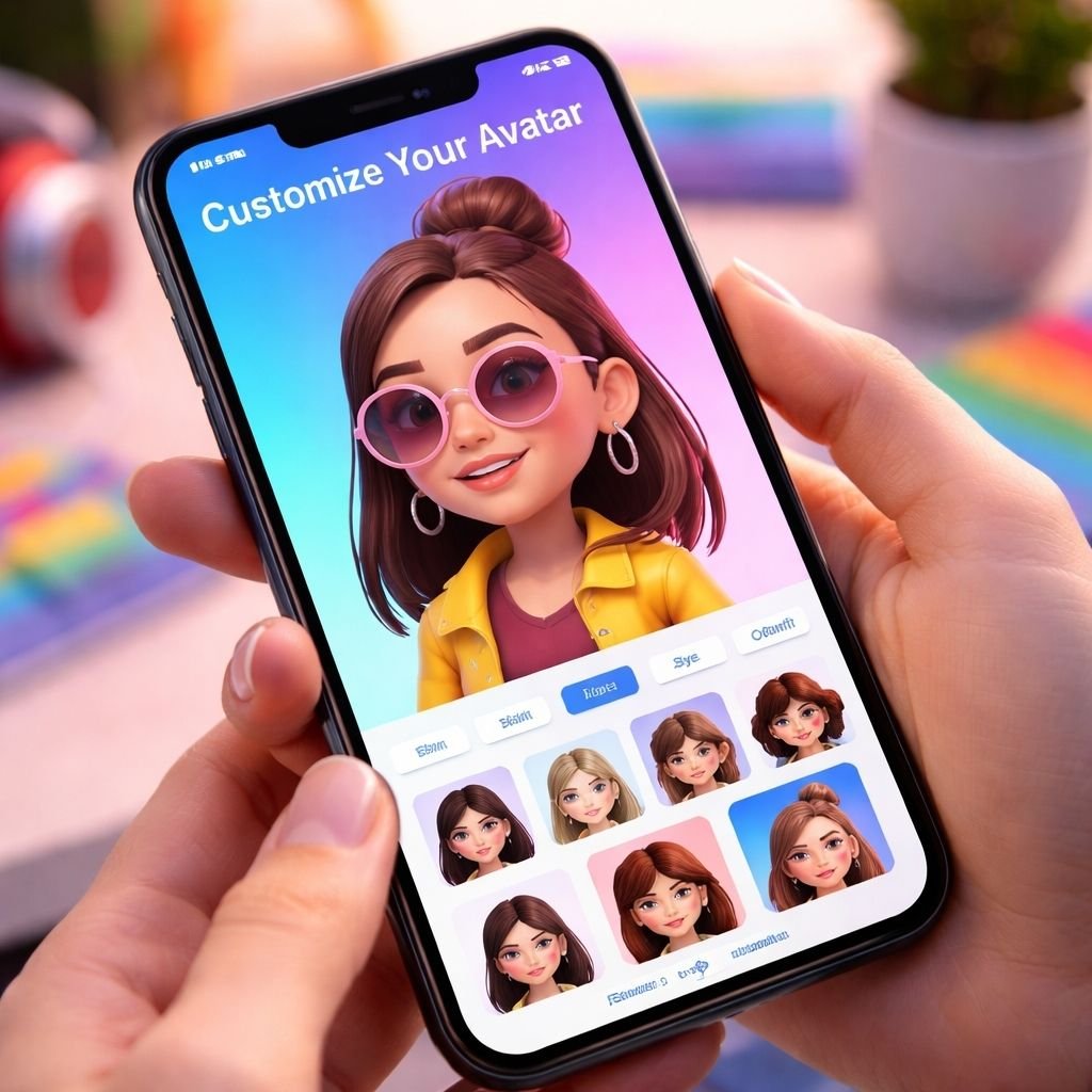Litmatch uygulamasında kişiselleştirilmiş 3D avatar oluşturma ekranı