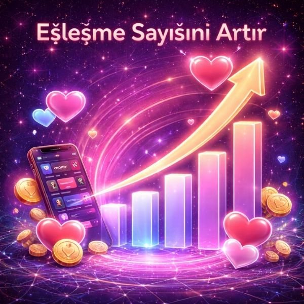 Litmatch uygulamasında eşleşme sayısını artırmayı gösteren yükselen grafik görseli
