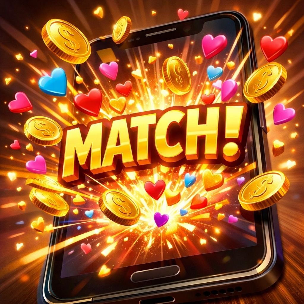 Litmatch eşleşme taktikleri sayesinde elde edilen başarılı bir eşleşme ve kalp bildirimleri.