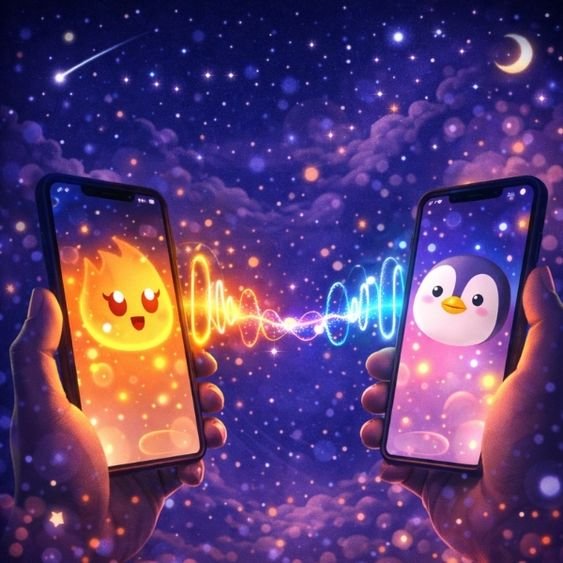 Gece saatlerinde Litmatch üzerinden sesli eşleşme ile bağ kuran kullanıcıları temsil eden görsel.