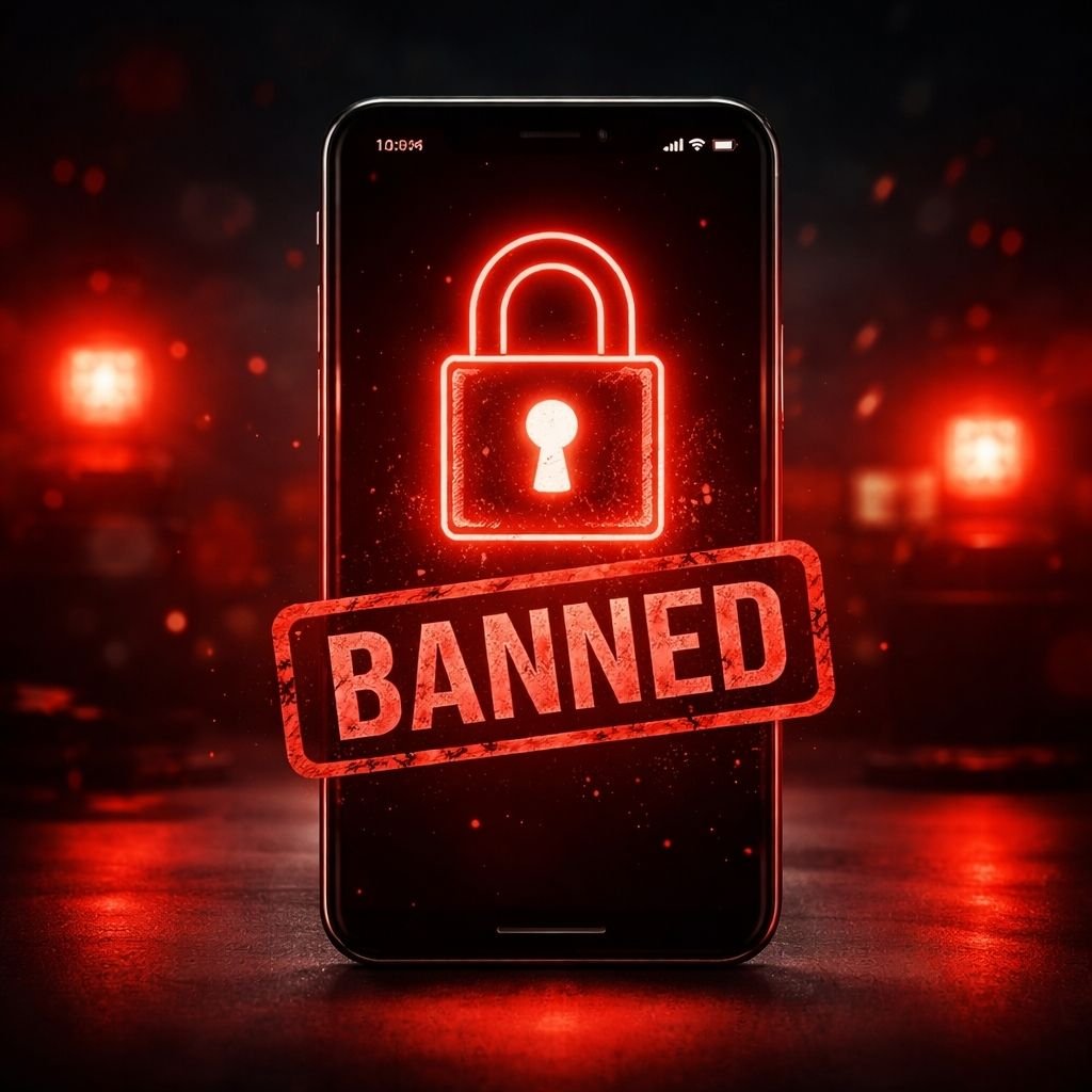 Kuralları ihlal ettiği için kalıcı cihaz banı yiyen ve kırmızı asma kilitle kilitlenen bir Litmatch hesabı.