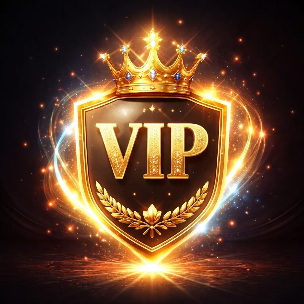 Litmatch platformunda daha fazla etkileşim getiren özel VIP üyelik rozeti ve parlayan taç konsepti.